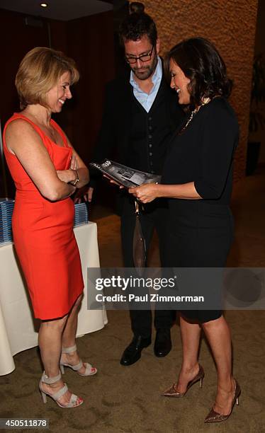 Peter Hermann, CEO Founder The Wrap, Sharon Waxman and Mariska Hargitay attend TheGrill NYC at 10 on The Park on June 12, 2014 in New York City.