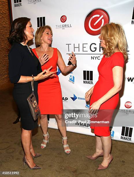 Mariska Hargitay, CEO Founder The Wrap, Sharon Waxman and Gail Becker attend TheGrill NYC at 10 on The Park on June 12, 2014 in New York City.