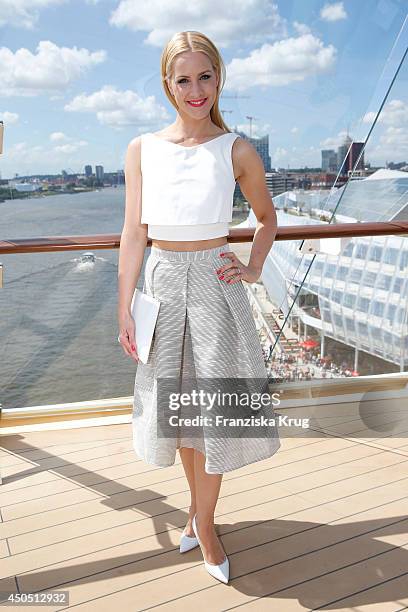 Judith Rakers attends the christening of the ship 'Mein Schiff 3' on June 12, 2014 in Hamburg, Germany.