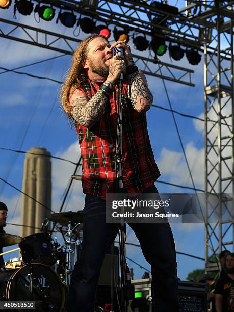 Musician Ryan McCombs of Soil performs during 2014 Rockfest at Penn Valley Park on May 31, 2014 in Kansas City, Missouri.