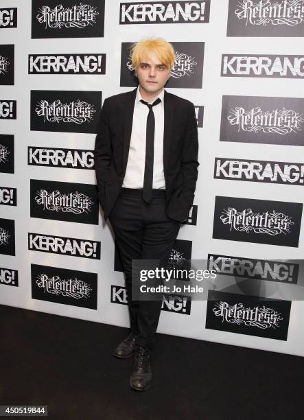 Gerard Way of My Chemical Romance attends The Kerrang! Awards at the Troxy on June 12, 2014 in London, England.