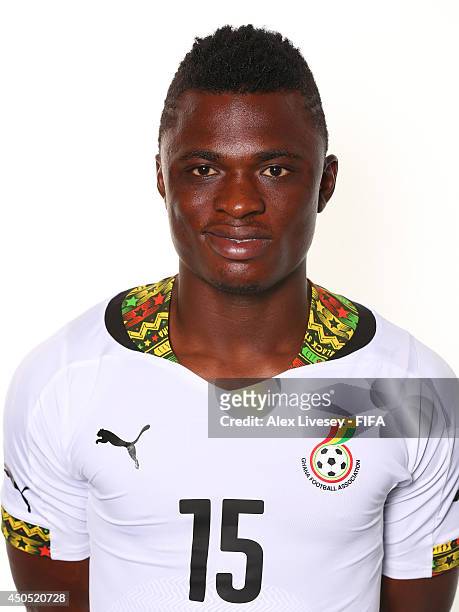 Rashid Sumaila of Ghana poses during the official FIFA World Cup 2014 portrait session on June 11, 2014 in Maceio, Brazil.
