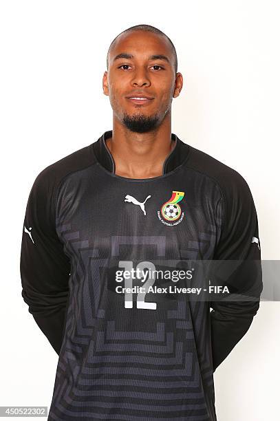 Adam Kwarasey of Ghana poses during the official FIFA World Cup 2014 portrait session on June 11, 2014 in Maceio, Brazil.