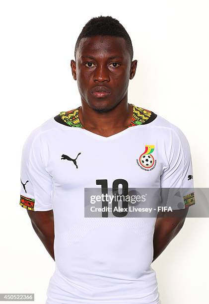 Majeed Waris of Ghana poses during the official FIFA World Cup 2014 portrait session on June 11, 2014 in Maceio, Brazil.