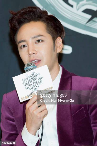 South Korean actor and singer Jang Keun-Suk attends KBS Drama "Bel Ami" press conference at Imperial Palace Hotel on November 18, 2013 in Seoul,...