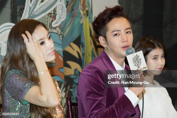 South Korean actor and singer Jang Keun-Suk attends KBS Drama "Bel Ami" press conference at Imperial Palace Hotel on November 18, 2013 in Seoul,...