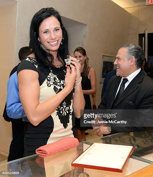 Olympic athlete Jenn Suhr attends the adidas Grand Prix celebration hosted by OMEGA at the OMEGA Fifth Avenue Boutique on June 12, 2014 in New York...