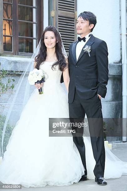 Chang Chen and his wife pose for camera on Monday November 18,2013 in Taipei,China.