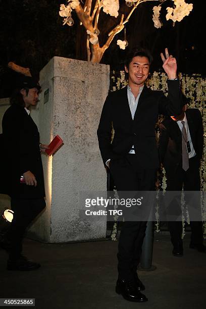 Actor Chen Bolin attends Chang Chen's wedding ceremony on Monday November 18,2013 in Taipei,China.