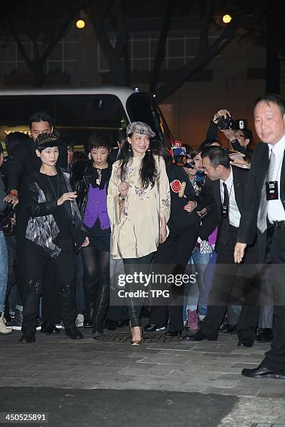 Actress Shu Qi attends Chang Chen's wedding ceremony on Monday November 18,2013 in Taipei,China.