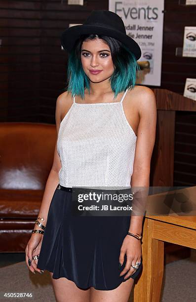 Kylie Jenner signs her debut novel "Rebels" on June 12, 2014 at Barnes & Noble bookstore at The Grove in Los Angeles, California.