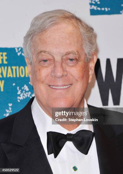 Businessman/politcal activist David Koch attends the 2014 Wildlife Conservation Society Gala at Central Park Zoo on June 12, 2014 in New York City.