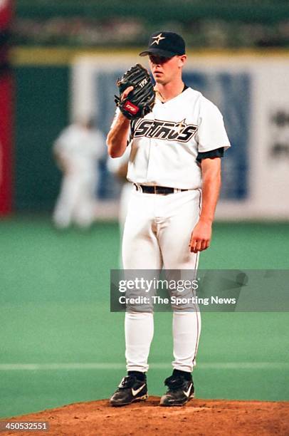 Billy Wagner of the Houston Astros during the game against the Los Angeles Dodgers on September 13, 1997 at the Astrodome in Houston, Texas.