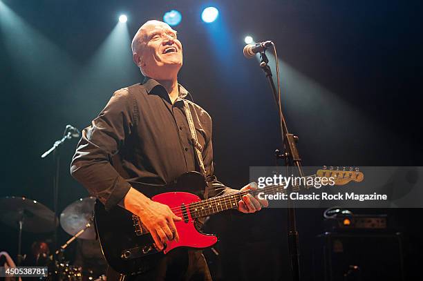 English rock musician Wilko Johnson performing live on stage at KOKO in London during his farewell tour, on March 10, 2013.