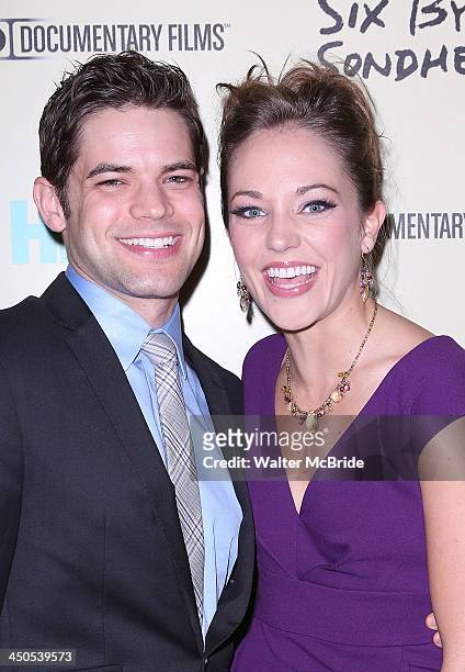 Jeremy Jordan and Laura Osnes attend the "Six By Sondheim" premiere at the Museum of Modern Art on November 18, 2013 in New York City.