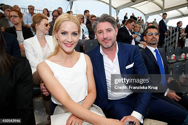 Judith Rakers and Andreas Pfaff attend the christening of the ship 'Mein Schiff 3' on June 12, 2014 in Hamburg, Germany.