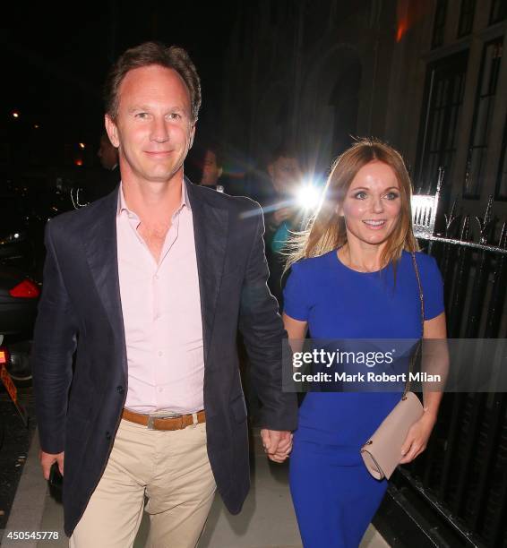 Christian Horner and Geri Halliwell at the Chiltern Firehouse on June 12, 2014 in London, England.