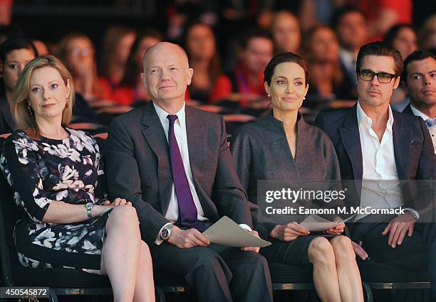 Ffion Hague, British Foreign Secretary William Hague, UN Special Envoy and actress Angelina Jolie and Actor Brad Pitt attend the Global Summit to End...