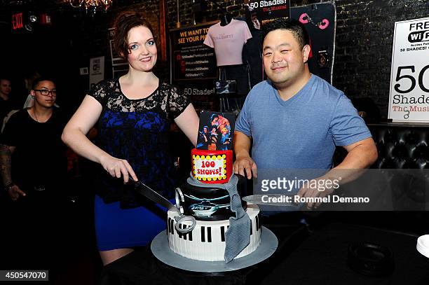Amber Petty and Chris Grace attend "50 Shades! The Musical" 100th Performance Celebration at Elektra Theatre on June 12, 2014 in New York City.