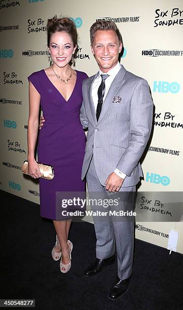 Laura Osnes and Nathan Johnson attends the "Six By Sondheim" premiere at the Museum of Modern Art on November 18, 2013 in New York City.