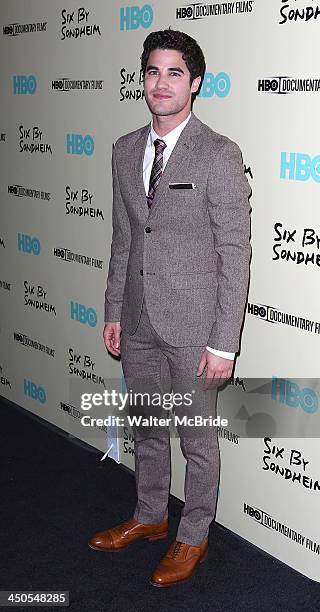 Darren Criss attends the "Six By Sondheim" premiere at the Museum of Modern Art on November 18, 2013 in New York City.