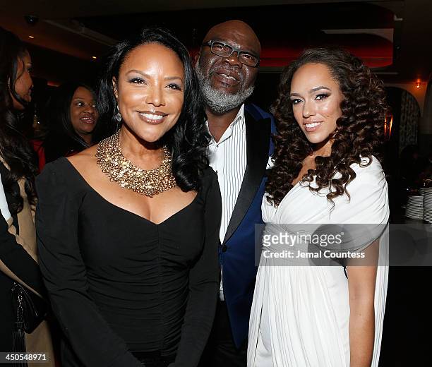 Actress Lynn Whitfield, Executive producer Bishop TD Jakes and Grace Gibson attend the after party for the "Black Nativity" premiere at The Red...