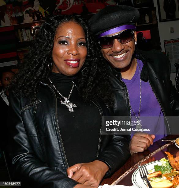 Director of Sales at 20th Century Fox Shaunda Lumpkin and rapper Kangol Kid attend the after party for the "Black Nativity" premiere at The Red...