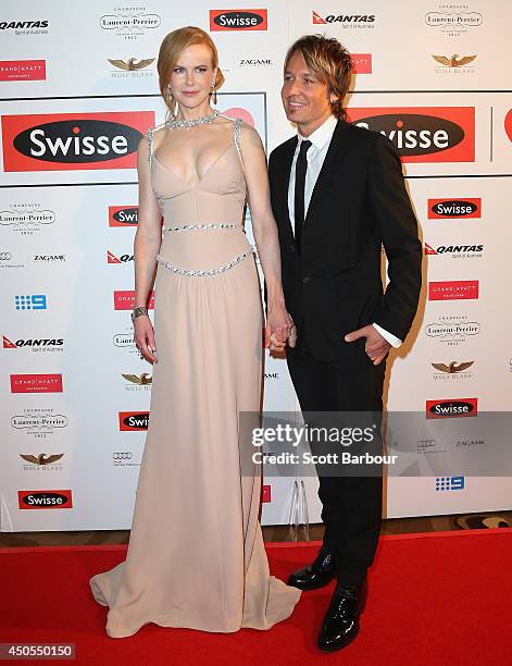 Actress Nicole Kidman and Keith Urban attend the Celebrate Life Ball at Grand Hyatt Melbourne on June 13, 2014 in Melbourne, Australia.