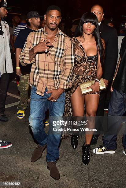 Stevie J and Joseline Hernandez attend the Love & Hip Hop Takeover at Reign Nightclub on June 12, 2014 in Atlanta, Georgia.
