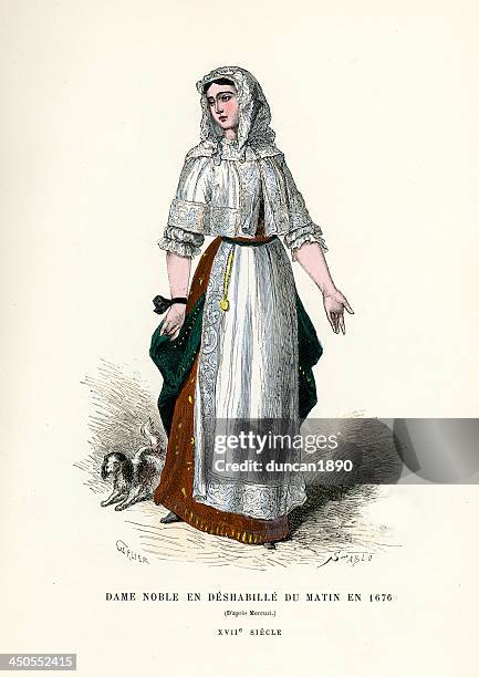 noble woman 17th century - 17th century stock illustrations