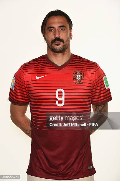 Hugo Almeida of Portugal poses during the official FIFA World Cup 2014 portrait session on June 12, 2014 in Sao Paulo, Brazil.