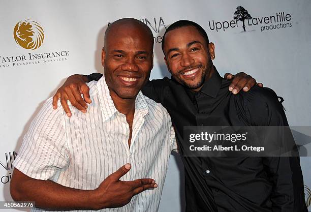 Director Michael Phillip Edwards and actor Percy Daggs III arrive for the Premiere Of Upper Laventille's"Murder 101" held at Raleigh Studios' Chaplin...