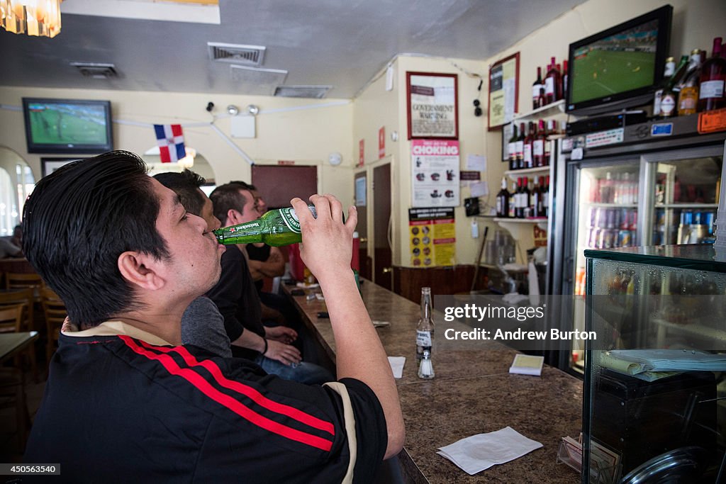Fans Of The Mexican Team Soccer Watch Country's World Cup Game Against Cameroon