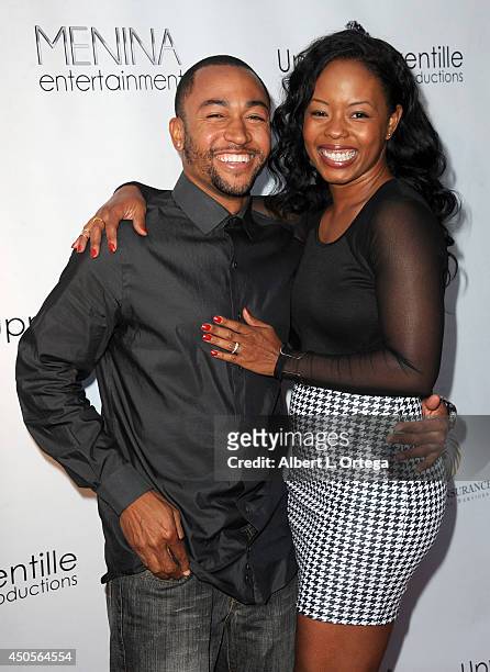 Actor Percy Daggs III and actress Jontilld Gerard arrive for the Premiere Of Upper Laventille's"Murder 101" held at Raleigh Studios' Chaplin Theater...