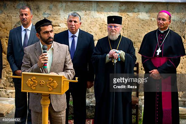 August 3 Jotari Church of St. Yelisey, Nij Village, Gabala City , Azerbaijan. Haji Jeyhun Rostamov, the regional representative of the Caucasian...