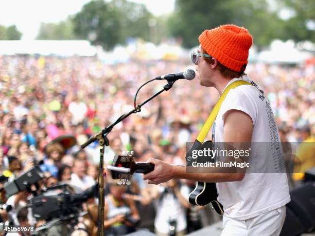 Scott McMicken of Dr. Dog performs onstage at Which Stage during day 2 of the 2014 Bonnaroo Arts And Music Festival on June 13, 2014 in Manchester,...