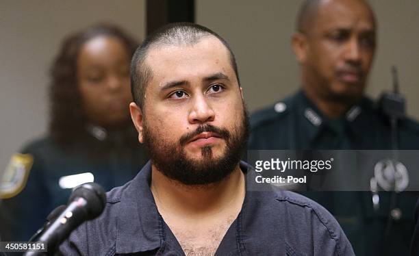 George Zimmerman, the acquitted shooter in the death of Trayvon Martin, faces a Seminole circuit judge during a first-appearance hearing on charges...