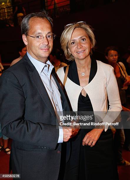 Valerie Pecresse and Jerome Pecresse attend the one man show of Pierre Richard 'Le Vendredi 13 De Pierre Richard' at L'Olympia on June 13, 2014 in...