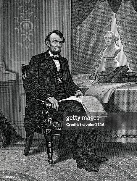 abraham lincoln - präsident stock-grafiken, -clipart, -cartoons und -symbole