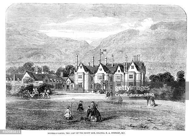 muckross house - muckross house stock illustrations