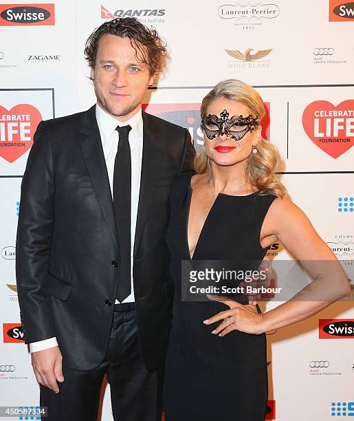 Natalie Bassingthwaighte and Cameron McGlinchey attend the Celebrate Life Ball at Grand Hyatt Melbourne on June 13, 2014 in Melbourne, Australia.