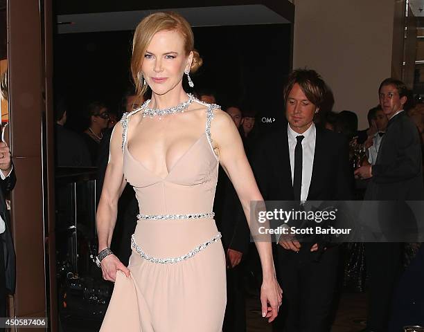 Actress Nicole Kidman and Keith Urban attend the Celebrate Life Ball at Grand Hyatt Melbourne on June 13, 2014 in Melbourne, Australia.