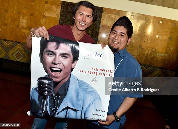 Actor Lou Diamond Phillips and guest attend the special screening of "La Bamba" during the 2014 Los Angeles Film Festival at Union Station on June...