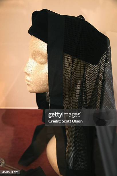 The veil and hat worn by Jackie Kennedy, U.S. President John F. Kennedy's widow, to his funeral is displayed at the Historic Auto Attractions museum...