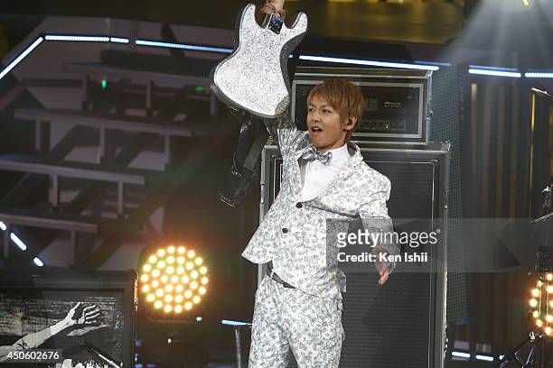 Of GLAY performs onstage during MTV Video Music Awards Japan 2014 at Maihama Amphitheater on June 14, 2014 in Urayasu, Japan.