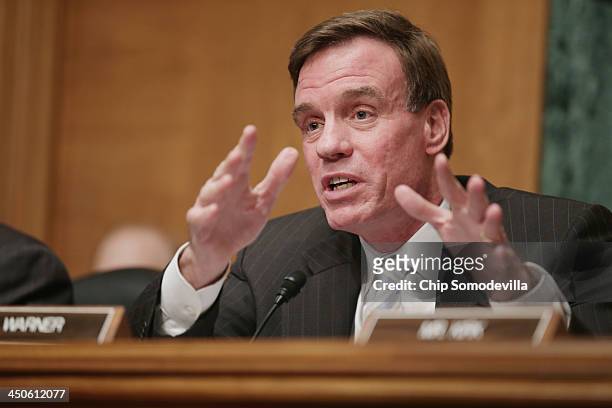Senate Banking and Urban Affairs Subcommittee on National Security and International Trade and Finance Chairmabn Mark Warner delivers opening remarks...