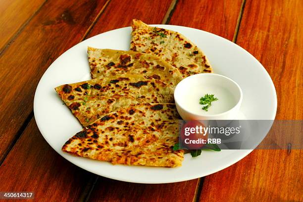 alu paratha - aloo paratha stock pictures, royalty-free photos & images