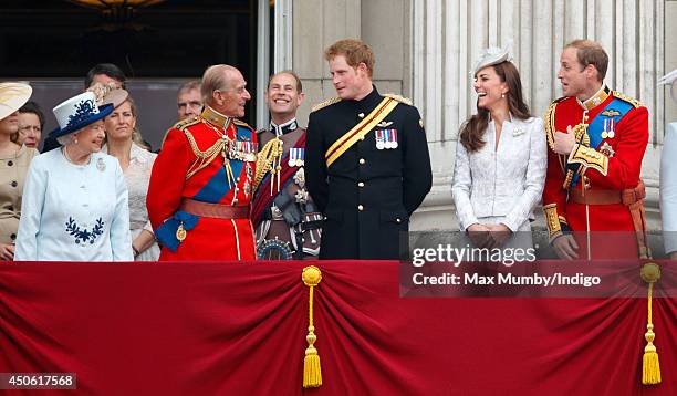 Queen Elizabeth II, Prince Philip, Duke of Edinburgh, Prince Edward, Earl of Wessex, Prince Harry, Catherine, Duchess of Cambridge and Prince...