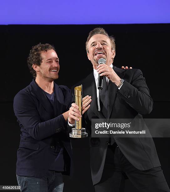 Christian De Sica and Brando De Sica attend the 60th Taormina Film Fest on June 14, 2014 in Taormina, Italy.