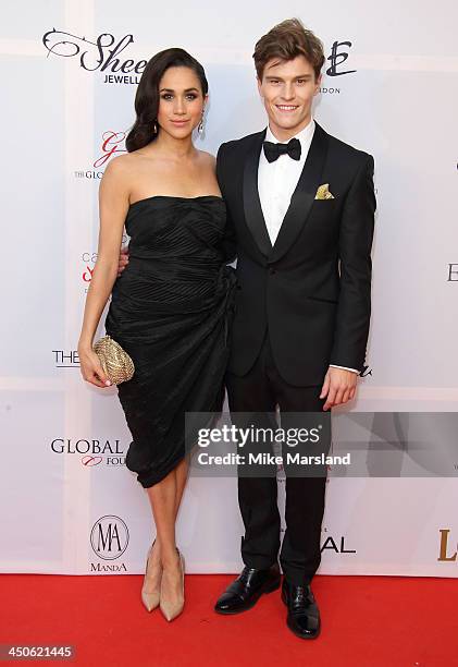 Meghan Markle and Oliver Cheshire attend the London Global Gift Gala at ME Hotel on November 19, 2013 in London, England.